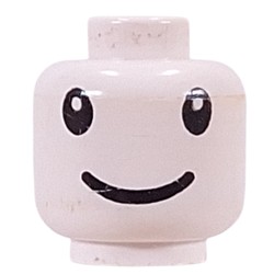 Minifig Head Nesquik Bunny, Wide Apart Eyes and Smile Print [Blocked Open Stud]