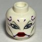 Minifig Head Asajj Ventress, Blue Eyes, Red Lips and Dark Purple Markings Print