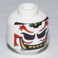 Minifig Head Doubloon, Dark Red Eyebrows, Mustache, Sad / Evil Grin Print