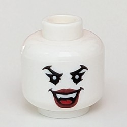 Minifig Head, Angry Eyes, Open Mouth, Vampire Fangs, Red Lips print [Hollow Stud]