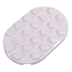 LEGO part 3766 Plate Round 4 x 6 in White