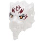 Minifig Head Special Lion/Tiger with Orange Eyes, Black/Light Bluish Grey Eyeshadow, Dark Red Flames print