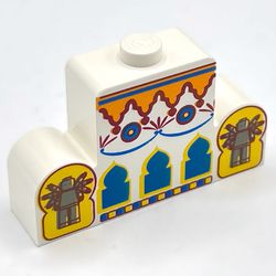 Brick Curved 1 x 4 x 2 Center Stud Top with Orient Arches, Minifigs Print