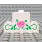 Brick Curved 1 x 4 x 2 Center Stud Top with Rose and Vines Print