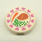 Tile Round 2 x 2 with Hearts, Steak, Peas, Carrot Print