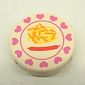 Tile Round 2 x 2 with Hearts, Hot Dog, French Fries Print