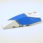 Wedge Curved 6 x 2 Left with Blue and Silver Wraparound Print