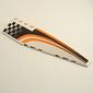 Wedge Curved 12 x 3 Right with Black and Orange Checkered / Striped Race Print