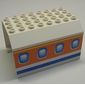 Aircraft Fuselage Angular Top 6 x 8 x 4 with Windows on Blue, Orange, and Yellow Stripes Print