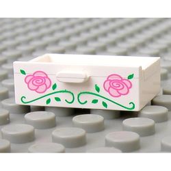 Cupboard 2 x 3 Drawer with Flower and Vine Print
