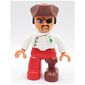 Duplo Figure with Pirate Hat, Peg Leg, Chef Jacket, Eyepatch Print
