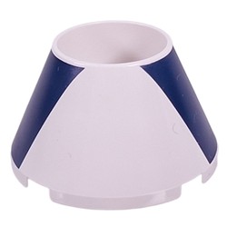Cone 4 x 4 x 2 Hollow No Studs with Dark Blue Vertical Stripes print