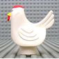 Duplo Animal Chicken / Hen Tail and Smooth Red Comb - Bottom Stud Holder