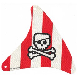 Sail, Triangular, with Red Stripes, Skull with Eyepatch & Crossbones Print