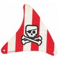 Sail, Triangular, with Red Stripes, Skull with Eyepatch & Crossbones Print