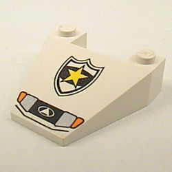 Wedge Sloped 4 x 4 Taper with Police Yellow Star Badge and Headlights Print