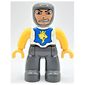 Duplo Figure with Rounded Head with Dark Bluish Gray Legs, Yellow Arms and Hands