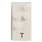 Braille Brick 2 x 4 with 4 Studs ⠞ and 'T' Print