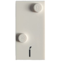 Braille Brick 2 x 4 with 2 Studs ⠌ and 'Í' print