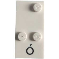 Braille Brick 2 x 4 with 3 Studs ⠬ and 'Ó' print