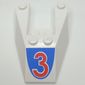 Wedge Sloped 6 x 4 Cutout, No Stud Notches with Red '3' Print