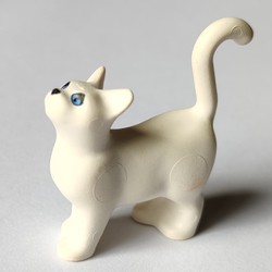 Animal, Cat, Standing with Blue Eyes and Black Eyelashes Print