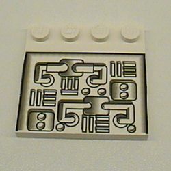 Plate Special 4 x 4 with Studs on One Edge and Pipes Print