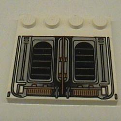 Plate Special 4 x 4 with Studs on One Edge and Exhaust Print