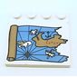 Plate Special 4 x 4 with Studs on One Edge and Ocean Pirate Treasure Map Left-Half Print