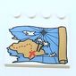 Plate Special 4 x 4 with Studs on One Edge and Ocean Pirate Treasure Map Right-Half Print