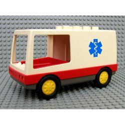 Duplo Van / Ambulance, with Red Base and EMT Star of Life Print