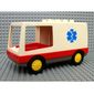 Duplo Van / Ambulance with Orange Base and EMT Star of Life on Stripes Print