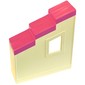 Duplo Wall 2 x 6 x 6 with Window and Dark Pink Roof-Piece Slope 33° 2 x 6 Shingled and Stepped