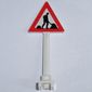 Road Sign Triangle with Roadworks Print - 2 Dirt Piles - Thick Worker