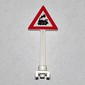 Road Sign Triangle with Train Engine with Cab Window Print