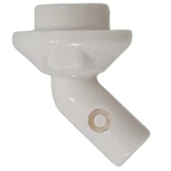 LEGO part 65578 Bar, Angled with 1 x 1 Round Plate / Stud on End in White