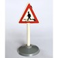 Road Sign Old Triangle with Man Crossing Print & Type 1 Base
