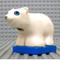 Duplo Animal Polar Bear Cub on Blue Base, Round Eyes