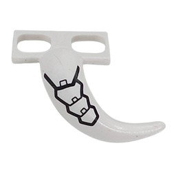 LEGO part 79973pr0003 Minifig Hipwear Short Tail Costume with Metal Scales/Armor Plating print in White