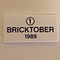 Tile 2 x 4 with '1' in Circle, 'BRICKTOBER 1989' print