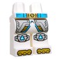 Hips and White Legs with Medium Azure Belt, Gold Belt Buckle, Toes, Silver Robe Ends, Knee Pads print