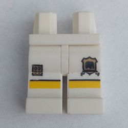 Hips and White Legs with Golden Brick, Shield and Yellow Stripe Print