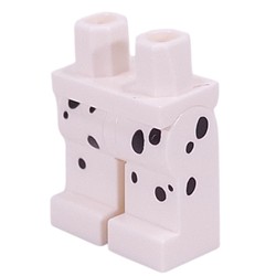 LEGO part 970c27pr0054 Hips and White Legs with Dalmatian Spots print in White