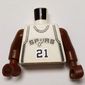 Torso Basketball Jersey, San Antonio Spurs '21' Print, Long One Piece Arms Brown (NBA)