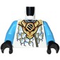 Torso, Ninja Robe Gold/Medium Azure Scales, Gold Dragon print, Dark Azure Arms, Black Hands