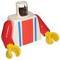 Torso Vertical Striped Red/Blue Print, Red Arms, Yellow Hands