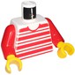 Torso Horizontal Red Stripes Print, Red Arms, Yellow Hands