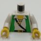 Torso Green Vest, Open Shirt, and Black Crossbelt Print, White Arms, Yellow Hands