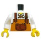 Torso, Dark Orange Apron, Reddish Brown Pocket, Straps, Nougat Laces print, White Arms, Yellow Hands