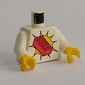 Torso Red 2 x 4 Brick Print, White Arms, Yellow Hands